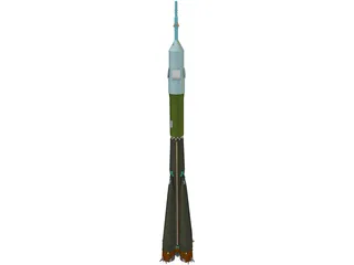 Soyuz-U Rocket Launcher 3D Model