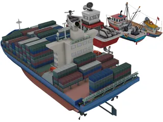 Boats Collection 3D Model