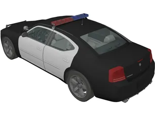 Dodge Charger Police Car (2007) 3D Model