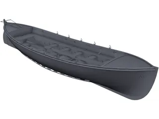 Wooden Boat 3D Model