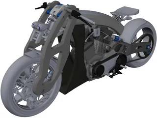 Custom Motorcycle 3D Model