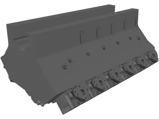 V12 Diesel Engine 3D Model