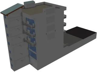 Offices and Apartments 5 Story 3D Model
