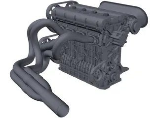 4-Cylinder 2L Engine 3D Model