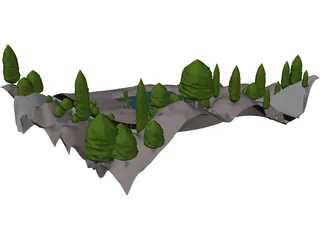 Alps Valley 3D Model