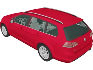 Volkswagen Golf Variant (2014) 3D Model
