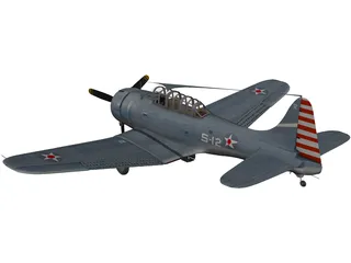 Dauntless Dive Bomber 3D Model