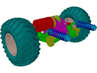 Car Suspension 3D Model