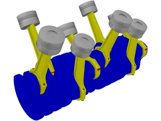 V8 Engine 3D Model