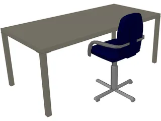 Working Desk 3D Model