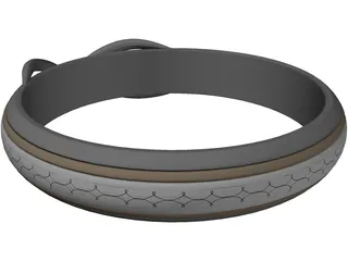 Platinum Engraved Ring 3D Model