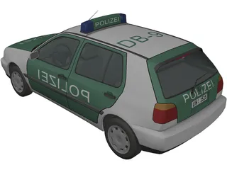 Volkswagen Golf III Polizei 3D Model