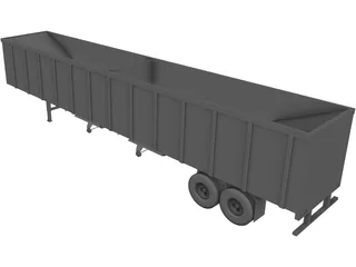 Hopper Bottom Trailer 3D Model