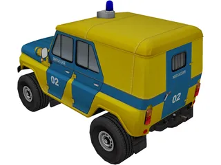 UAZ 469 Police 3D Model