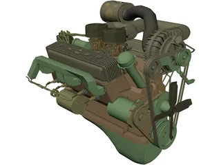 Ford Supercharged V8 Engine 3D Model
