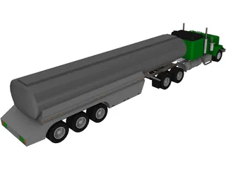 Ford Semi Truck with Tanker Trailer 3D Model