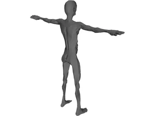 Old Skinny Man 3D Model
