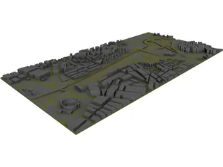 Madrid City Part 3D Model