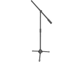 Metal Microphone Stand With Boom 3D Model