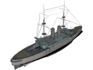 Mikasa Battleship 3D Model