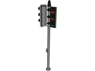 Short Traffic Light 3D Model