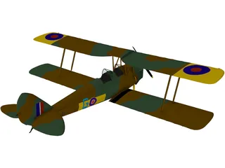 de Havilland DH-82A Tiger Moth 3D Model