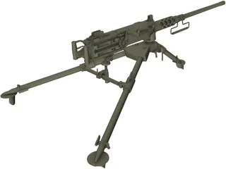 Heavy Machinegun Browning Cal .50 3D Model
