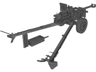 Feld Haubitzer (105mm) 3D Model