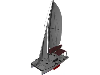 Moorings 4600 Catamaran Sailboat 3D Model