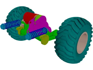 Car Suspension 3D Model