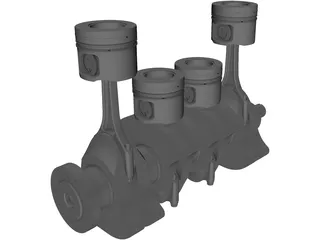Diesel Engine 3D Model