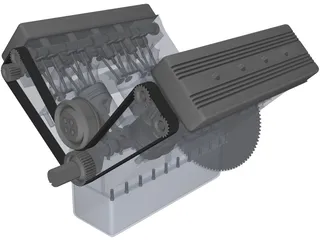 Ferrari 288 GTO Engine 3D Model