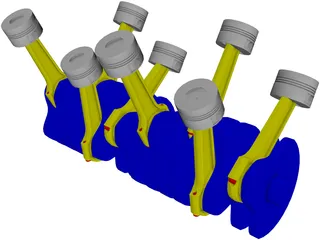V8 Engine 3D Model
