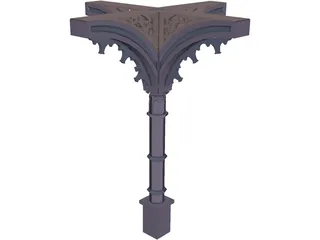 Column, 1800s Ornate 3D Model