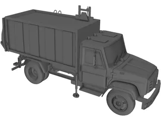 GAZ-3309 Garbage Truck 3D Model