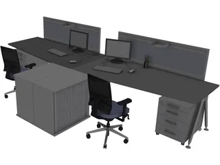 Office Table 3D Model