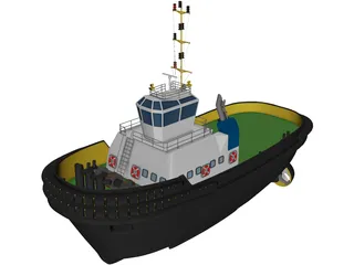 Tug Boat 3D Model