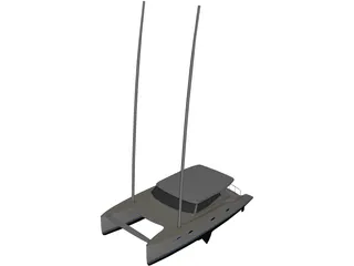 Sailing Catamaran 3D Model