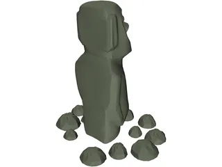 Easter Island Statue 3D Model