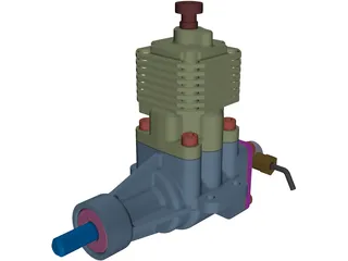 Ethanol RC Auto Combustion Engine 3D Model