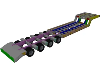 Trailer Lowboy 3D Model
