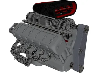 V12 Engine 3D Model