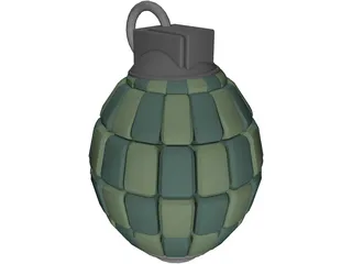 80 Articulated Segments Hand Grenade 3D Model