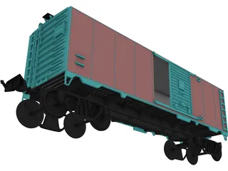 Cargo Wagon Car Box 3D Model