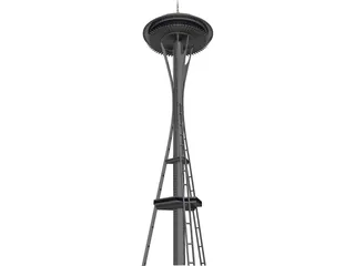 Seattle Space Needle Tower 3D Model