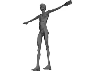Old Skinny Man 3D Model