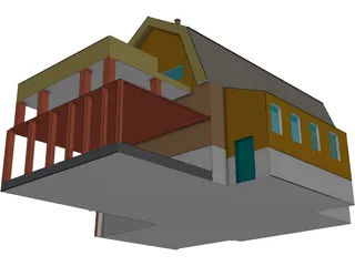 Russian Village House 3D Model