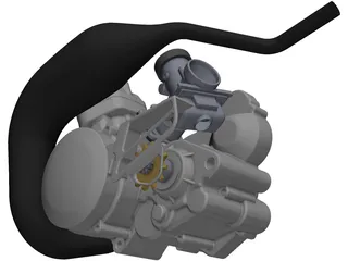 Two Stroke 125cc Engine 3D Model