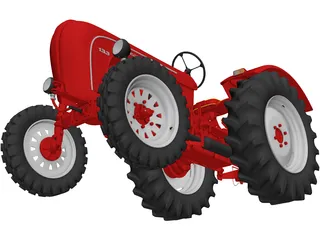 Porsche Diesel Tractor P133 (1956) 3D Model