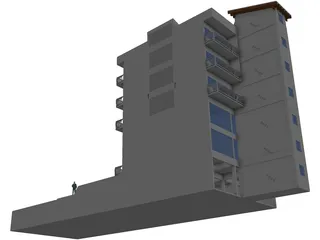 Offices and Apartments 5 Story 3D Model